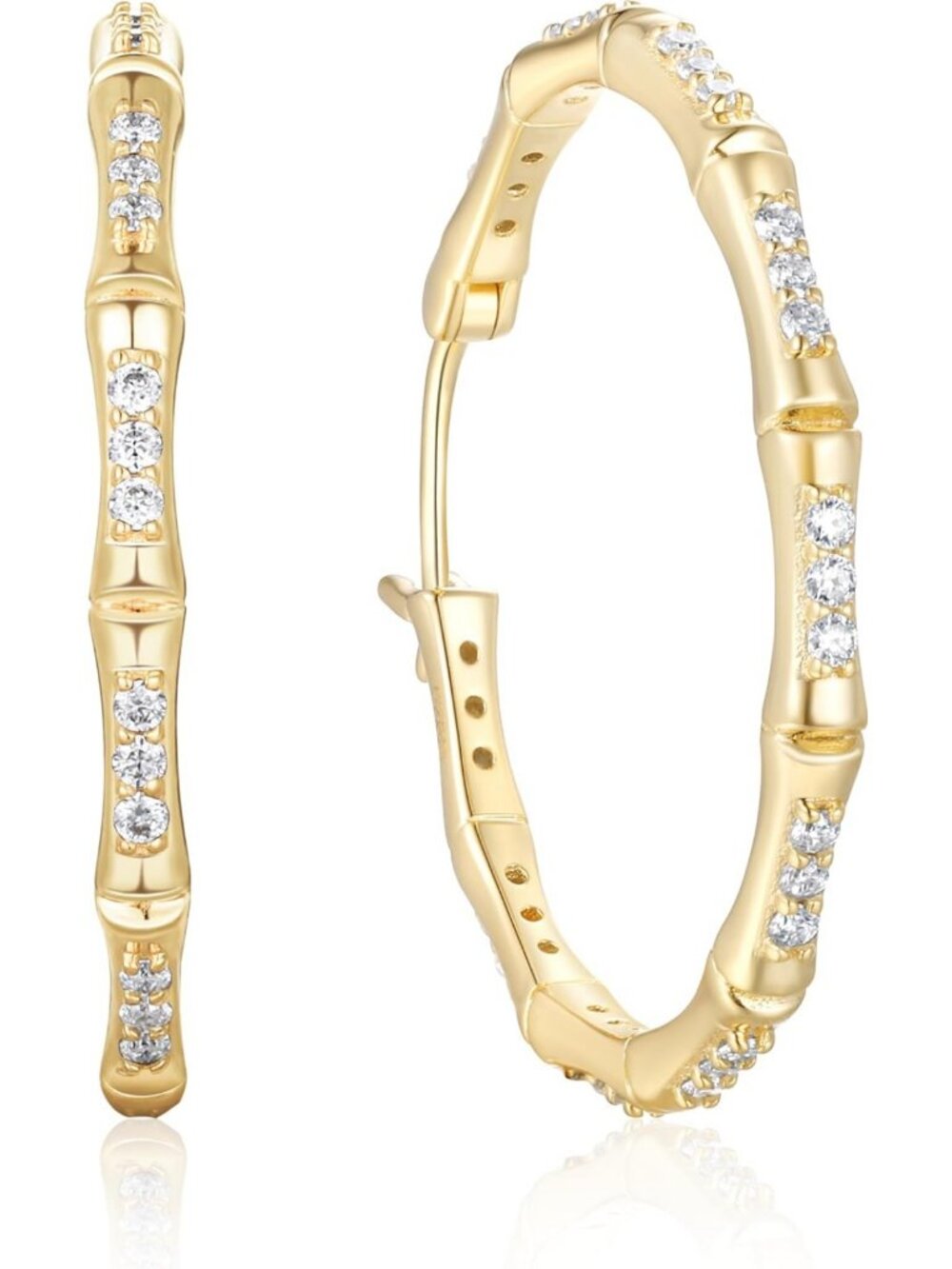 Stunning 925 Sterling Silver Hoop Earrings with Genuine Sapphire, Ruby, Emerald